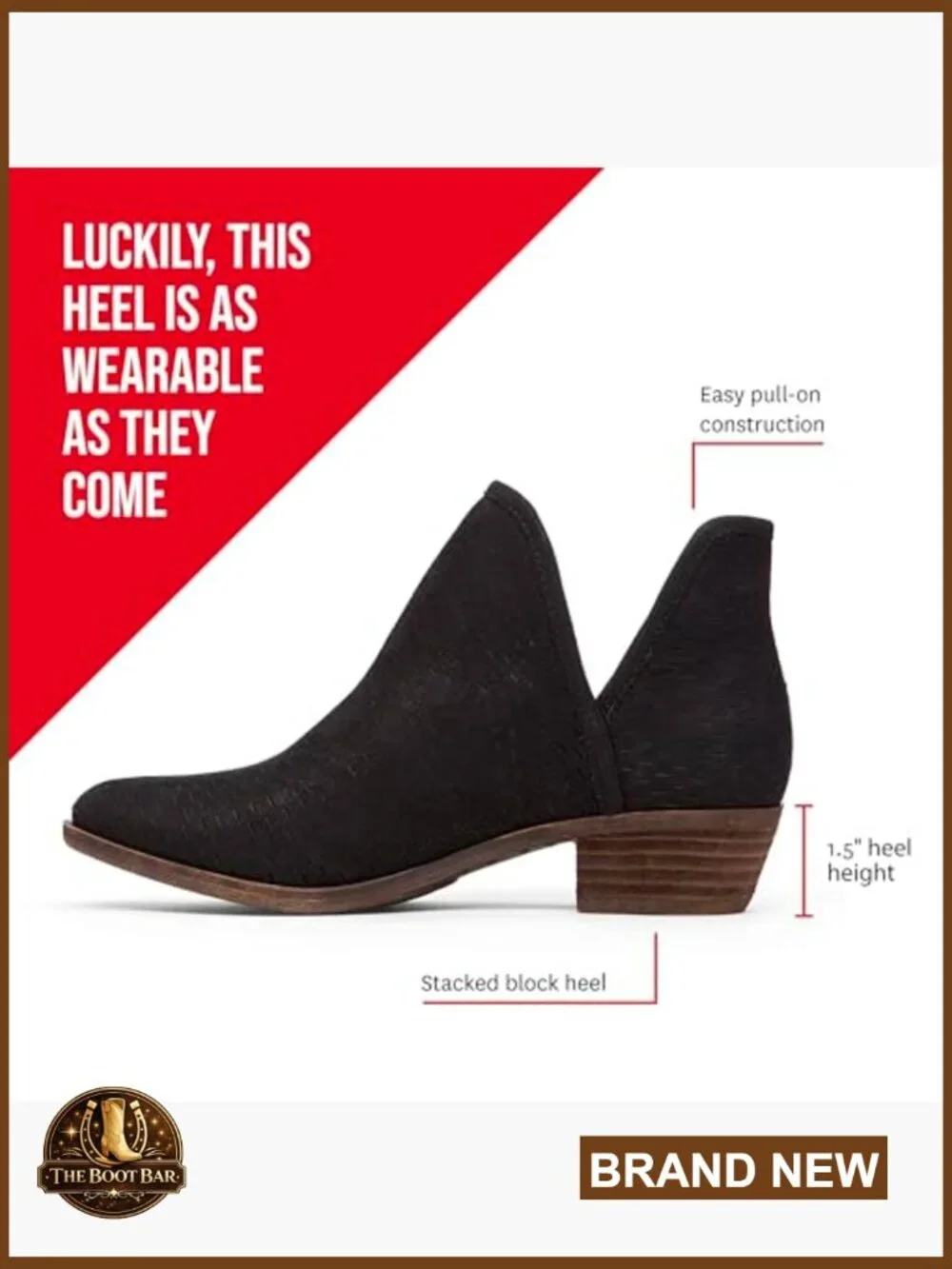 Women's Ankle Boots with 1.5 Inch Heel, Pull-On Style, Leather Suede